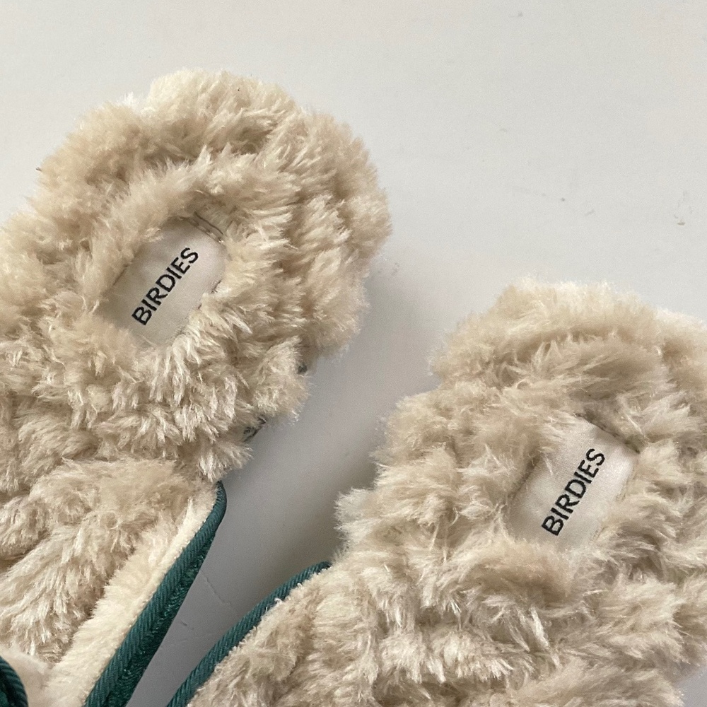 BIRDIES Phoebe Faux Fur Velvet Mule Slide Emerald Green Size 10 - Picture 4 of 9
